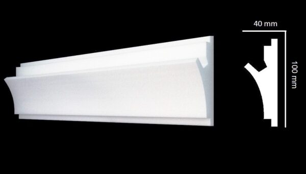 LED profiel 150 van 4x10 cm voor indirecte verlichting langs wand en plafond