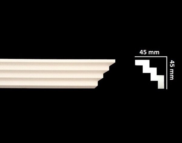 Plafondlijst 430 – compacte 4,5x4,5 cm polystyreen sierlijst voor subtiele plafondafwerking