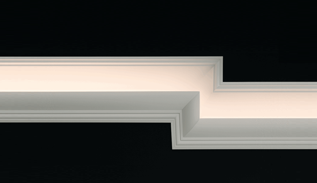 Creëer een elegante en warme sfeer in huis of op kantoor met LED plafondlijsten van hoogwaardig polystyreen. Eenvoudig te installeren en perfect voor indirecte LED-verlichting – stijlvol en functioneel!